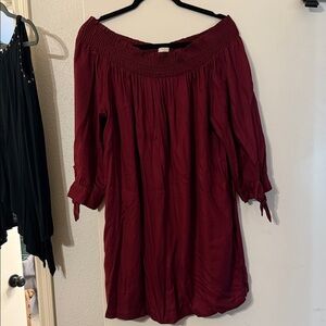 Mud Pie Off-Shoulder Burgundy Blouse